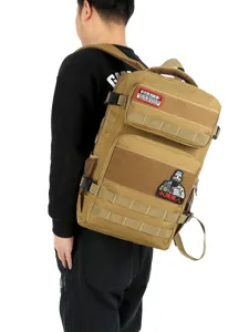 Large capacity tactical backpack outdoor military style hiking rucksack with patches