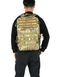 Multifunctional camo tactical backpack for outdoor travel, large capacity school bag.