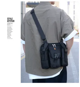 Bolso bandolera táctico para hombre bolsillos múltiples estilo urbano casual al aire libre