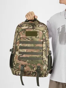Camouflage tactische rugzak voor wandelen en reizen met grote capaciteit en MOLLE systeem.