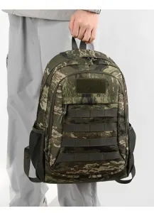 Tactical camo backpack large capacity casual student schoolbag lightweight outdoor travel bag detail