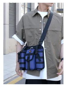 Bolso bandolera informal táctico para hombre bolsillos múltiples para deportes
