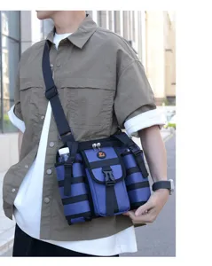 Bolso bandolera informal multiusos para hombre bolsa deportiva exterior con portabotellas.