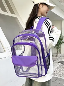 Transparenter wasserdichter PVC Rucksack für Schule und Reisen, klarer Studenten Daypack.