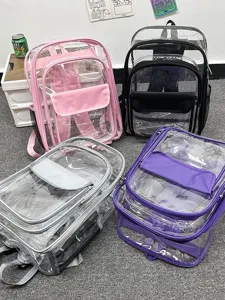 Transparenter PVC Rucksack wasserdichter Schultucksack klarer Reise Tagesrucksack