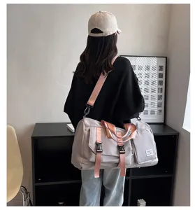 Large capacity multi-functional travel duffel bag with shoe compartment for sports and fitness.