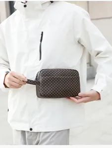 Trousse de toilette homme voyage d'affaires PU cuir sac de lavage organisateur minimaliste