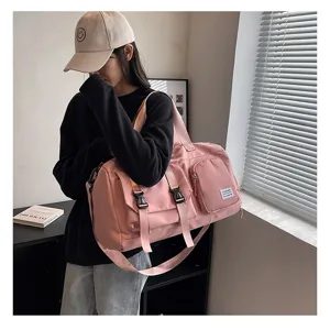 Large capacity multi-functional travel gym bag with dry wet separation and shoe compartment for sports.