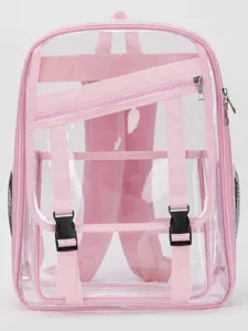 Transparenter PVC-Rucksack Mit Großer Kapazität Für Damen Wasserdichte Stadionzugelassene Schultasche Mode Klare Buchtasche Für Reisen Sport