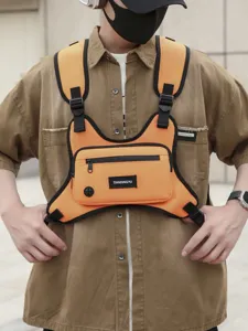 Taktische Brusttasche für Damen und Herren, funktionelle Streetwear Westentasche mit Fächern.