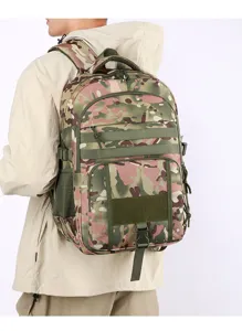 Tactische camouflagedrugzak grote capaciteit buiten reizen sport schooltas details.
