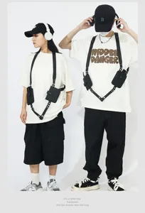 Modische PU Leder Gurt Tasche mit Brustgurten fuer taegliche Streetwear und Outdooreinsatz