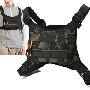Men's Tactical Chest Bag Outdoor Running Fitness Sports Vest Bag Nylon Wear-Resistant Camouflage Casual Travel