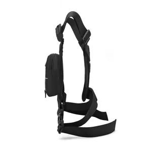 Tactical chest bag for outdoor sports, running, and training with adjustable black utility rig