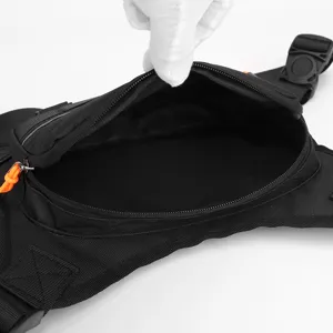 Tactical chest bag for men, black outdoor functional vest bag for running, training, and sports.