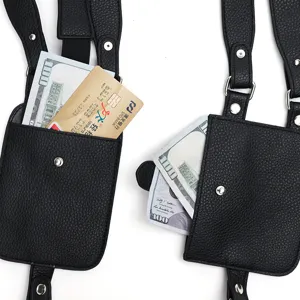 PU Leder Schulterhalfter Tasche mit Doppelgurt Achseltasche für Alltag und Requisiten.