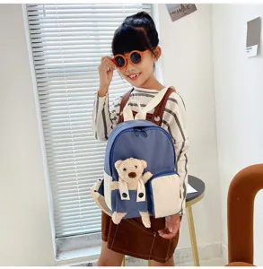 Zaino per bambini carino orsetto borsa scuola materna casual zainetto con tasca peluche.
