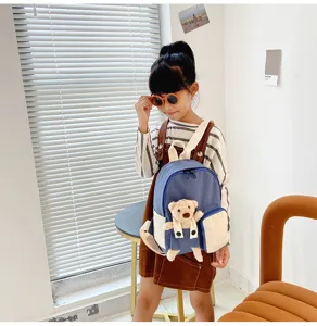Bambini simpatico orsetto cartone animato zaino peluche scuola materna borsa casual blu