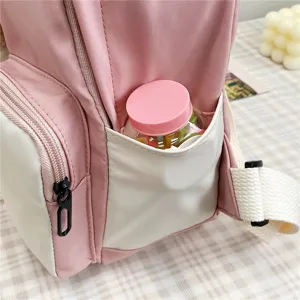 Zaino rosa carino per bambini in tela borsa casual da scuola per asilo e viaggi quotidiani