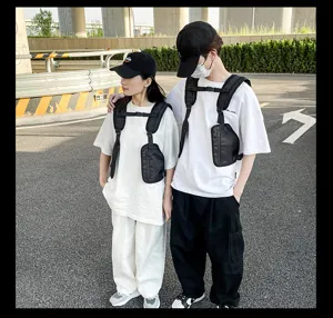 Multifunctional tactical chest bag harness vest for outdoor sports and street style.