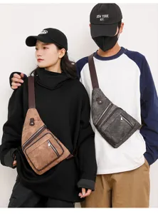 Unisex casual canvas sling bag stylish chest bag for men and women daily travel streetwear
