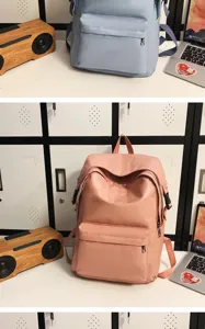 Sac à dos décontracté et minimaliste pour étudiants et voyage, grande capacité et poches.