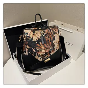 Dames vintage bloemig wandtapijt omvormbare rugzak casual reizen dagelijkse tas