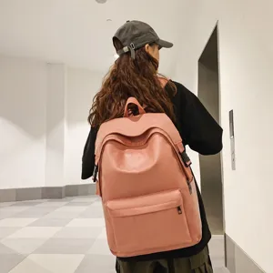 Sac à dos rose décontracté grande capacité cartable pour femmes voyage quotidien et étudiants