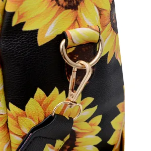 Zaino donna elegante con stampa di girasole borsa casual chic per viaggio e tempo libero