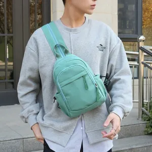 Casual Oxford Cloth Backpack Waterproof Chest Sling Bag Large Capacity Crossbody Bag For Men Women Unisex Students