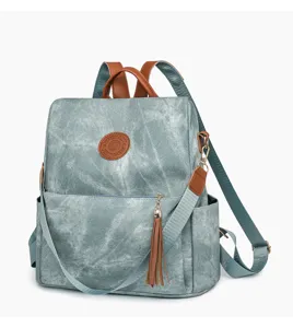 Eleganter PU Leder Freizeit Rucksack für Damen, multifunktionaler Reise Schultasche.