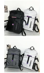 Großer lässiger Nylon-Rucksack mit mehreren Fächern für Reise und Schule im Alltag.
