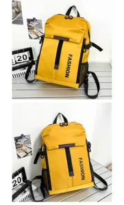 Großer gelber Freizeit-Rucksack für Damen und Herren, strapazierfähige Sport-Schultasche.