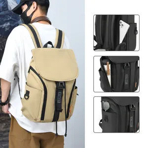 Sac à Dos Urban Fashion Streetwear pour Hommes Femmes Imperméable en Tissu Oxford Sac d'École Grande Capacité pour Voyage