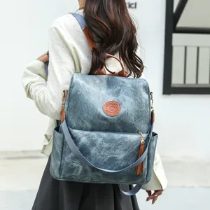 Damen PU Leder Rucksack Diebstahlsicherung Freizeit Reise Schultertasche modisch