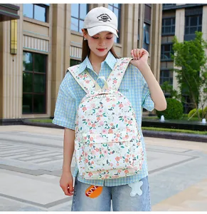 Floral backpack for women and students large capacity school bag stylish casual daily rucksack
