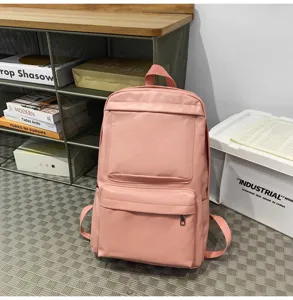 Rosa PU Leder Freizeit Rucksack, grosse Kapazitaet Reiserucksack fuer Damen und Herren Alltag.