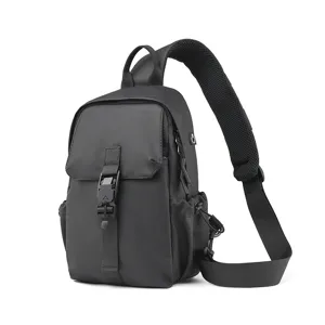 Borsello da Petto da Uomo Impermeabile in Tessuto Oxford Unisex Tinta Unita Casual Tracolla Zaino per Ciclismo Viaggio