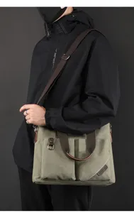 Lässige Canvas-Umhängetasche für Damen und Herren, große Kapazität, ideal für Pendler.