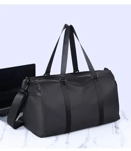 Grand sac de voyage noir pour le sport, la musculation et les déplacements professionnels.
