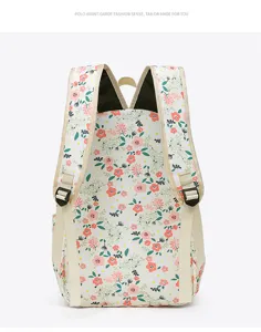 Floral student backpack casual school bookbag stylish daily daypack travel rucksack