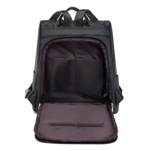 Schwarzer Damen Rucksack Diebstahlsicherung Freizeittasche Grosses Reisedesign Alltag