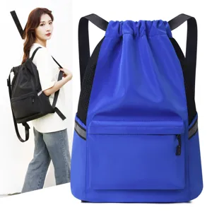 Unisex Casual Σακίδιο Πλάτης από Ύφασμα Oxford με Κορδόνι Μεγάλη Χωρητικότητα Μονόχρωμο Αθλητικό Ταξιδιού Σχολικό για Άνδρες Γυναίκες