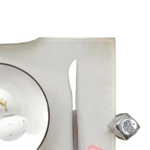 High-quality neutral washable linen placemat set with elegant table decorations