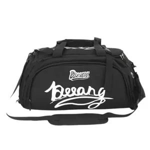 Grand sac de sport et de voyage noir de grande capacité, sac bandoulière de fitness polyvalent