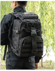 Schwarzer taktischer Rucksack Outdoor Sport Militär Wanderrucksack Multifunktions-Tagesrucksack
