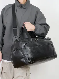 Heren Grote Capaciteit Reistas PU Leer Waterdicht Business Duffel Bag Weekender Bagageas Voor Reizen