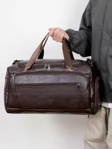 Grote PU lederen reisduffel tas voor heren, waterdichte business reistas met grote capaciteit.