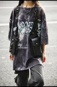 Stylish PU leather tactical vest bag for men and women, streetwear chest rig with multi pockets.