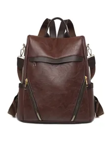 Γυναικείο Fashion PU Leather Casual Backpack Μεγάλης Χωρητικότητας Travel Daypack Πολυλειτουργικό Antitheft School Bookbag